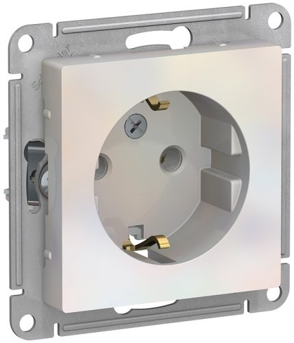 Розетка с заземлением без рамки Systeme Electric AtlasDesign 1-м. жемчуг картинка